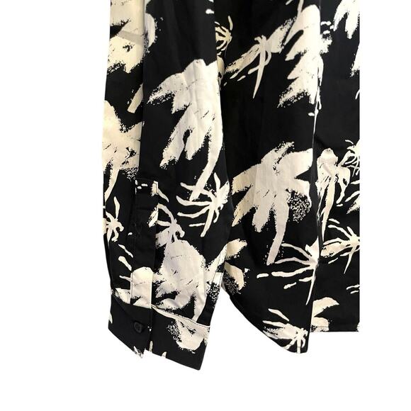 Revolve R+A Sierra Palm Shirt Women Size Small‎ Button Up Black White Oversized - Picture 5 of 7